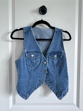 Womans Blue Denim Vest - Lightweight Jean Vest